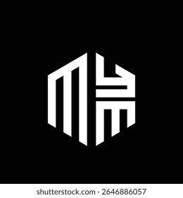Logotipo de MYM Icono de MYM Monograma de MYM Carta minimalista Círculo plano Diseño de logotipo abstracto moderno único.
