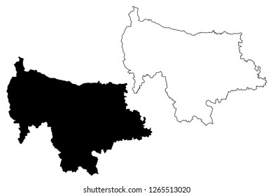 Mymensingh Division (Administrative Divisions of Bangladesh) map vector illustration, scribble sketch Mymensingh map