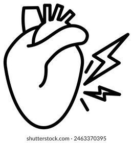 Myocardial Infarction icon line vector illustration