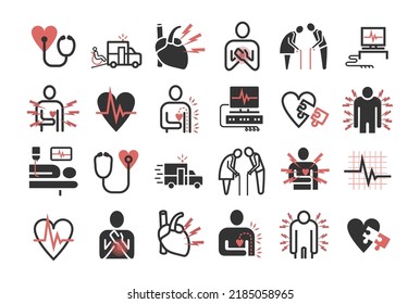 Myocardial Infarction Line Icon Symptoms Treatment Stock Vector ...