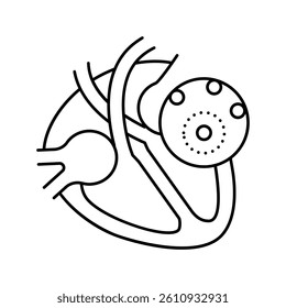 myocarditis disease line icon vector. myocarditis disease sign. isolated contour symbol black illustration