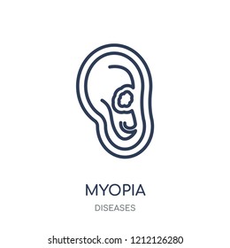 Myopia icon. Myopia linear symbol design from Diseases collection. Simple outline element vector illustration on white background.