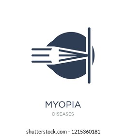 Myopia icon. Trendy flat vector Myopia icon on white background from Diseases collection, vector illustration can be use for web and mobile, eps10