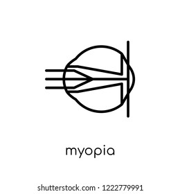 Myopia icon. Trendy modern flat linear vector Myopia icon on white background from thin line Diseases collection, editable outline stroke vector illustration