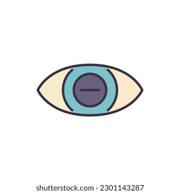 Myopia related vector line icon. Isolated on white background. Vector illustration. Editable stroke