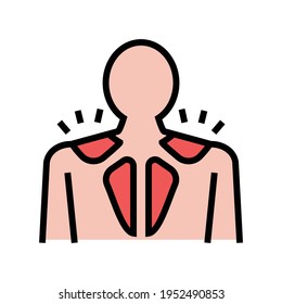 myositis disease color icon vector. myositis disease sign. isolated symbol illustration