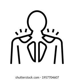 myositis disease line icon vector. myositis disease sign. isolated contour symbol black illustration
