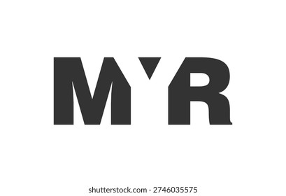 MYR logo design. Initial letter M Y R bold font style for tech startups, consulting, corporate branding. Creative company name, headlines typography identity, trendy logotype. Vector illustration.
