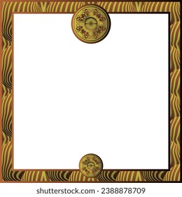 MyRealHoliday : Brown textured abstract box border can be used for invitations or other things