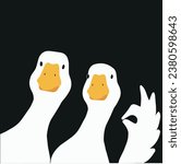 MyRealHoliday 
vector illustration of a white gooses showing ok