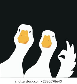MyRealHoliday 
vector illustration of a white gooses showing ok