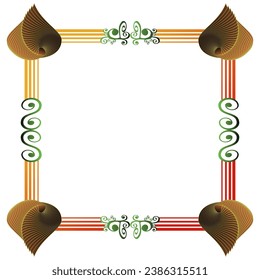 MyRealHoliday : Yellow-orange border combined with other colors, can be used for decoration or for book covers