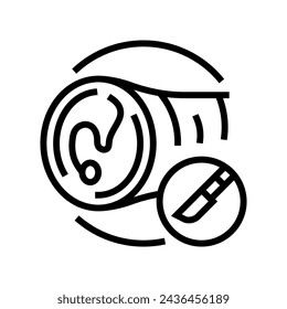 línea de la cirugía de miringotomía vector icono. signo de la cirugía de miringotomía. símbolo de contorno aislado ilustración negra