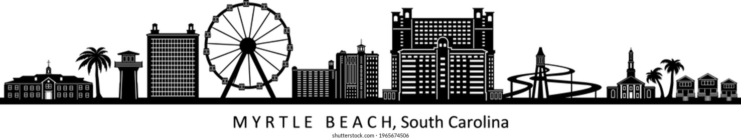 MYRTLE BEACH South Carolina City Skyline Vektor
