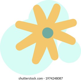 Myrtle flower, icon illustration, vector on white background