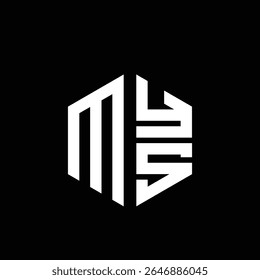 MYS logo MYS icono MYS monograma MYS letra minimalista Círculo plano Diseño de logotipo abstracto moderno único.