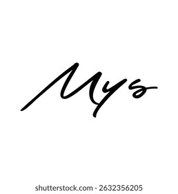 mys texto para impressão de camiseta e outros usos sobre fundo branco.