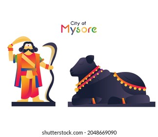 Mysore City Icons Vector Graphics