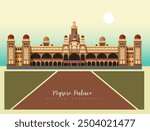 Mysore Palace - Amba Vilas Palace -Mysuru, Karnataka - Stock Illustration as EPS 10 File