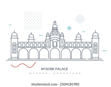 Mysore Palace - Amba Vilas Palace -Mysuru, Karnataka - Ilustración de stock como archivo EPS 10