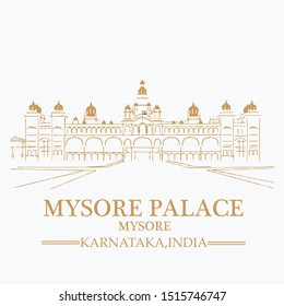 Mysore Palace, Karnataka, India - Vector