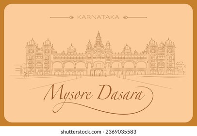 mysore palace line drawing for dasara festival