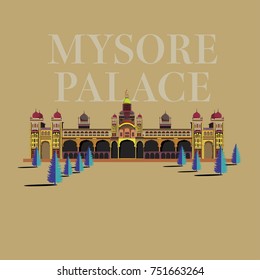 Mysore palace vector illustration