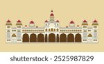 Mysore palace vector minimal illustration 