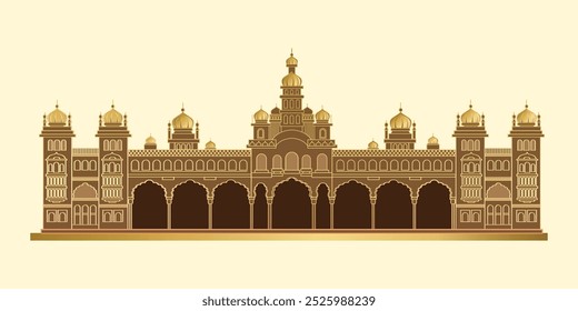 Mysore vetor de lugar ilustração de ouro mínimo