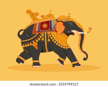 Mysore Traditional Elephant Illustration - as EPS 10 File