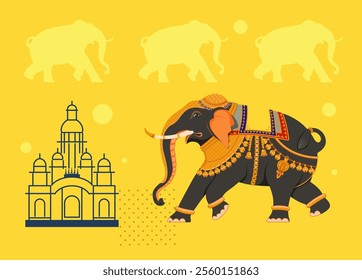 Mysore Traditional Elephant Illustration - as EPS 10 File