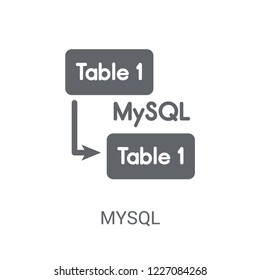 Mysql icon. Trendy Mysql logo concept on white background from Programming collection. Suitable for use on web apps, mobile apps and print media.