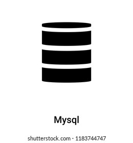 Mysql icon vector isolated on white background, logo concept of Mysql sign on transparent background, filled black symbol
