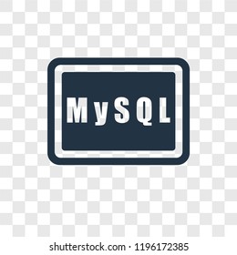 Mysql vector icon isolated on transparent background, Mysql transparency logo concept