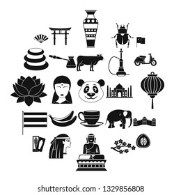 Mysteries of Asia icons set. Simple set of 25 mysteries of asia vector icons for web isolated on white background