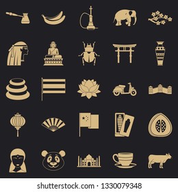 Mysteries of Asia icons set. Simple set of 25 mysteries of asia vector icons for web for any design