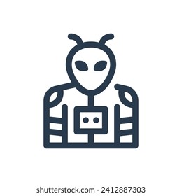 Mysterious Alien Vector Icon Illustration