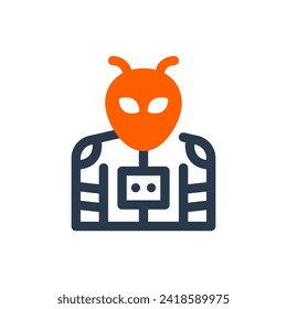 Mysterious Alien Vector Icon Illustration