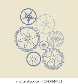 Mysterious ancient gear mechanism ,industrial and technology concept