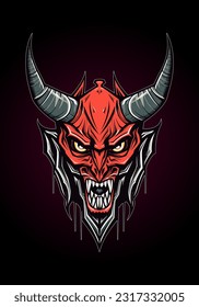 Mysterious Baphomet Head Illustration A captivating and enigmatic portrayal of the iconic occult symbol. Intricate details and dark symbolism