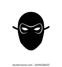 Mysterious black ninja mask halloween costume.