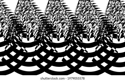 mysterious black patterns in op art style on white background creative wallpaper for design