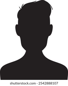 Mysterious black silhouette of a young man, perfect for a profile picture or avatar, adding anonymity and privacy to online platforms