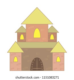 Mysterious castle icon. Cartoon illustration of castle vector icon. Home icon.