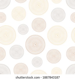 Mysterious circles seamless pattern. Ornamental rings for surface pattern. Great for printing, packaging. Vector illustration.
