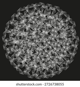 Mysterious circular pattern. Sophisticated white Vector. Sophisticated lace texture. Professional black background. EPS 10.