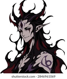 Mysterious dark elf sorcerer