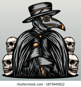 Mysterious doctor plague. Premium vector