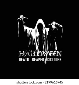 Mysterious Face Silhouette with Death Reaper Costume for Halloween Game Show Trick or Treat