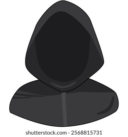 Mysterious Figure in a black Hoodie. cartoon,Illustration